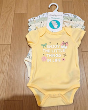 Starting Out 5 Pack Baby Bodysuits 0-3 Months Yellow/White Multicoloured