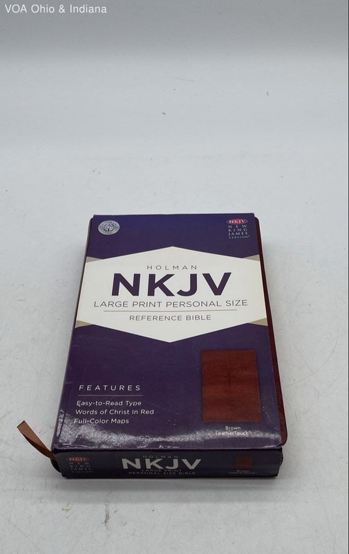 Holman NKJV Large Print Personal Size Reference Bible Brown LeatherTouch