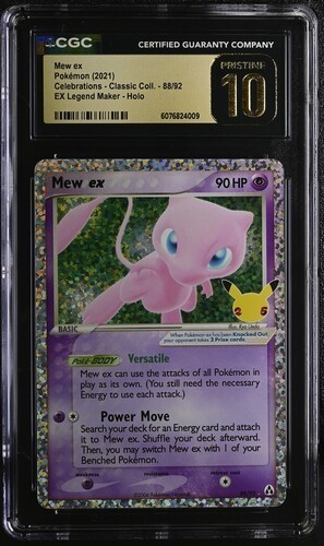 ✨ CGC 10 Pristine Mew ex 88/92 Celebrations Classic Collection Ex Legend Maker