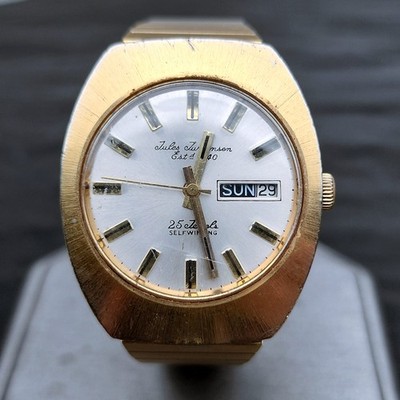 Jules Jurgensen 25J Self Winding Day/Date Vintage Men's Watch Gold