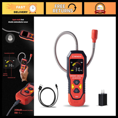Rechargeable Refrigerant Leak Detector, HVAC Freon Sniffer & Gas Finder Tool