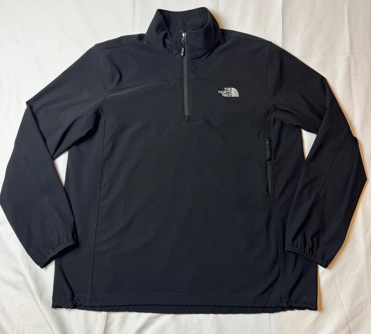 The North Face Stretch Softshell Zip Pullover Jacket Black Men's XL