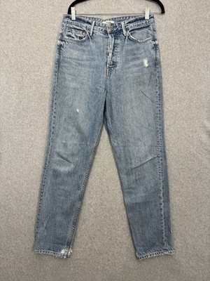 GRLFRND Devon High Rise Boyfriend Denim Jeans Size 29 Slim Blue Boy Light Wash