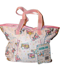 NEW WITH TAGS VINTAGE CUTIE PIE PINK DIAPER BAG WITH /CHANING PAD 12" X 17"