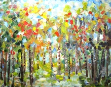 The Colors of Fall by Delilah 16x20 oil impressionist landscape