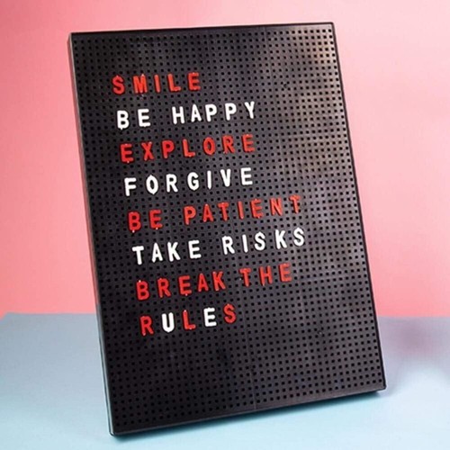A4 PEG Board, Stand Up With 350 red and white letters, numbers & symbols New Blk - Picture 2 of 7