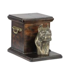 merican Staffordshire Terrier urn wood casket cremation urn for dog's ash