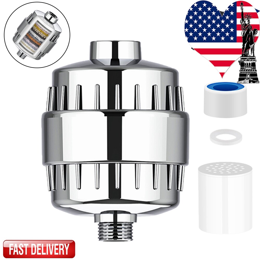 20 Stage Shower Head Filter Bath Hard Water Chlorine Purifier with 1 Filters