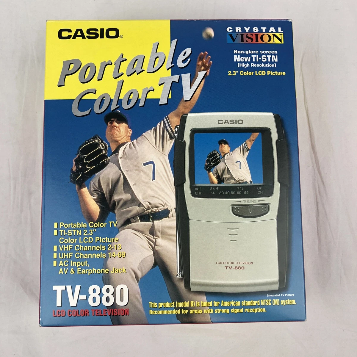 Casio TV-880 Portable LCD Color TV w/ Original Box and Paperwork *TESTED*
