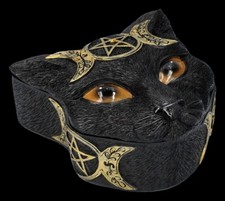Schatulle Katzenkopf - Dreifach-Mond - Magic Cat Aufbewahrung Dose Box Geschenk