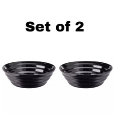 Black Dinnerware Bowl Plates Crockery Round Dinner Set Tableware 6 12 18 Pc
