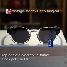 Black polarized sunglasses johnny depp black sunglasses men blackcrystal glasses