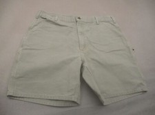 Carhartt Size 40 Mens Gray 100 Cotton Zip Fly Pockets Canvas Cargo Shorts 793