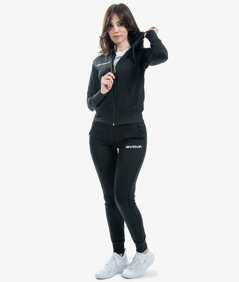 Tuta Lady Givova nero Donna Bambina Palestra Fitness Woman