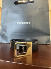 YSL Men  s 90cm LA 66 Belt - Lacquered Leather