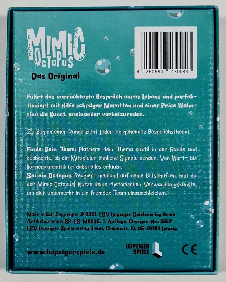 ©2021 Leipziger Spiele MIMIC OCTOPUS dt. Party Charade Pantomime Reden Gespräch - Bild 2 von 2