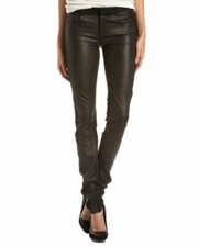 Helmut Lang Black LEATHER 5 pocket Halo skinny Jeans - size 28 - retail 595