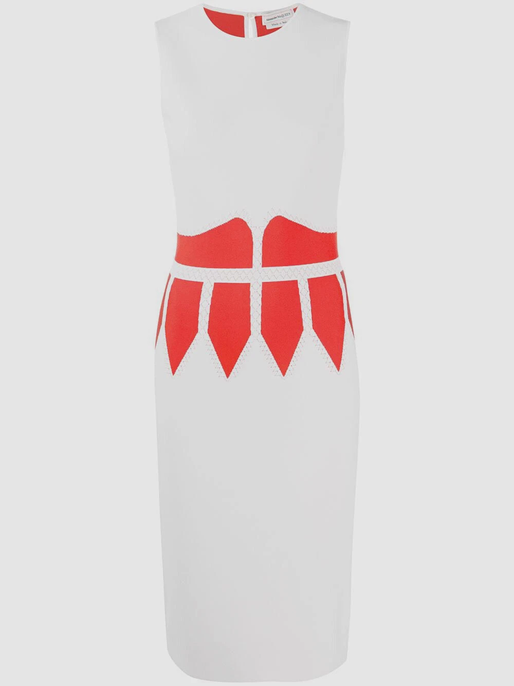 Abito midi bianco senza maniche Alexander McQueen da donna bianco senza maniche $1740 taglia XS