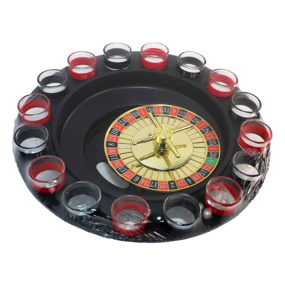 Roulette Trinkspiel mit Shotgläsern - ca. 30 cm Partyspiel für Erwachsene - Bild 4 von 4