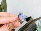 Dendrite Opal Gemstone Ring Solid 925 Sterling Silver Unique Ring Wedding Gift
