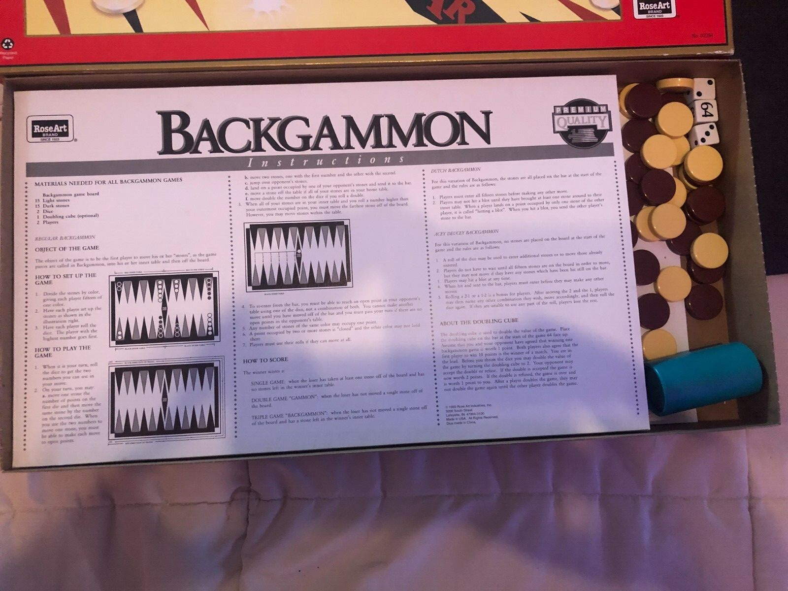 Vintage Roseart Classic Backgammon Board Game 72348023942 | eBay