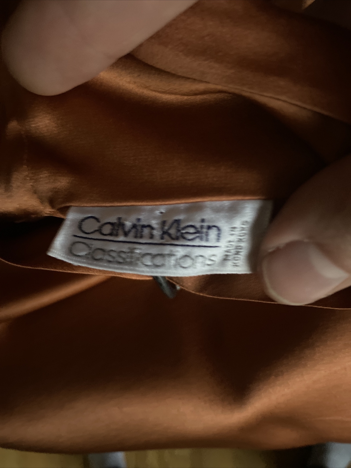 Vintage Calvin Klein Classifications Women’s Button Bk Blouse, Sz 8 Silk Copper image 7