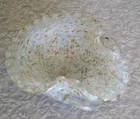 Vintage Chunky Italian Murano Art Glass Ashtray Bowl White with Gold Flecking