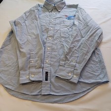 Port  Company Tel America Print Men's Lt Blue Long Sleeve Dress Shirt Size L