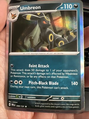 059 131 pokemon card Umbreon 059/131 Holo Mint - Prismatic Evolution- Pokemon TCG NM