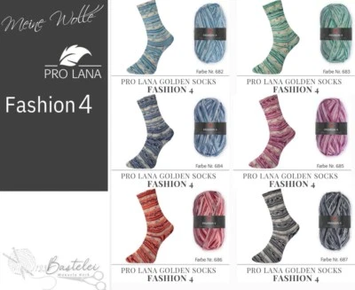PROLANA "Pro Lana Golden Socks Fashion 4" 100g Sockenwolle Strumpfwolle 4fach