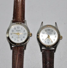 Waltham Womens WATCH Leather Band Gold Tone Trim WTH19 + PIM274L (Untested)