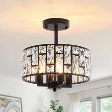 Modern 4-Light Crystal Semi Flush Mount Ceiling Light for Any Room