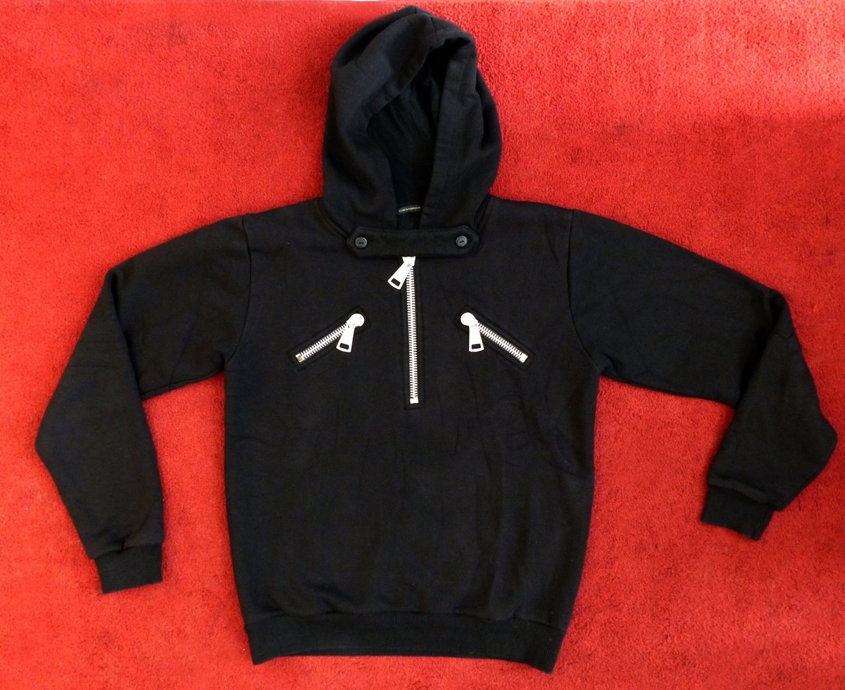 Christopher Kane Hoodie Sweater Mens M Black Chunky Half Zip 