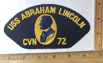 Vintage US Navy USS Abraham Lincoln CVN 72 Ship Iron On Jacket Hat Patch USN