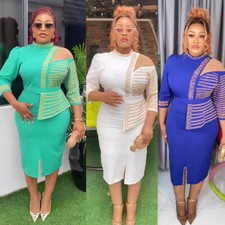 African Women Office Bodycon Prom Gown Evening Party Dresses Wedding Plus Size
