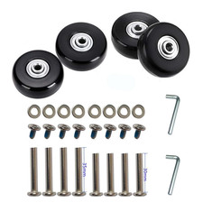 4 Pcs 50 X 18Mm Luggage Suitcase Replacement Wheels, Rubber Swivel Caster