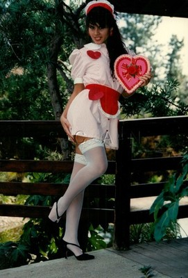 Semi Nude 1980s-90s Vintage real Photo- Woman- Stockings- Nurse- Valentine #5