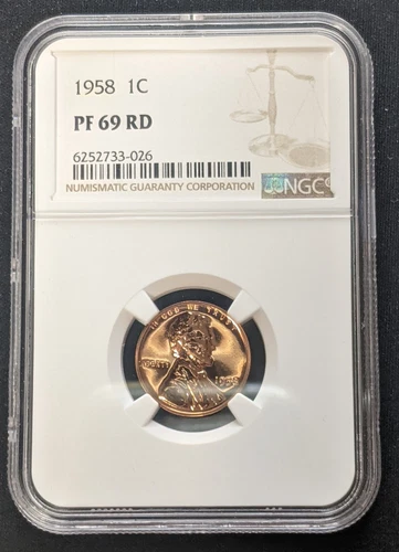 1958 Lincoln Wheat Cent ~ NGC PF69 RD ~ Only 3 Higher ~ Beautiful 