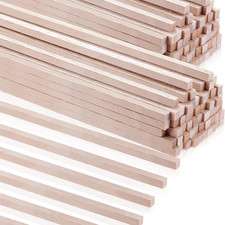 Yulejo 150 Pieces Balsa Wood Sticks 1/8 X 1/8 X 12 Inch Hardwood Square Dowels U