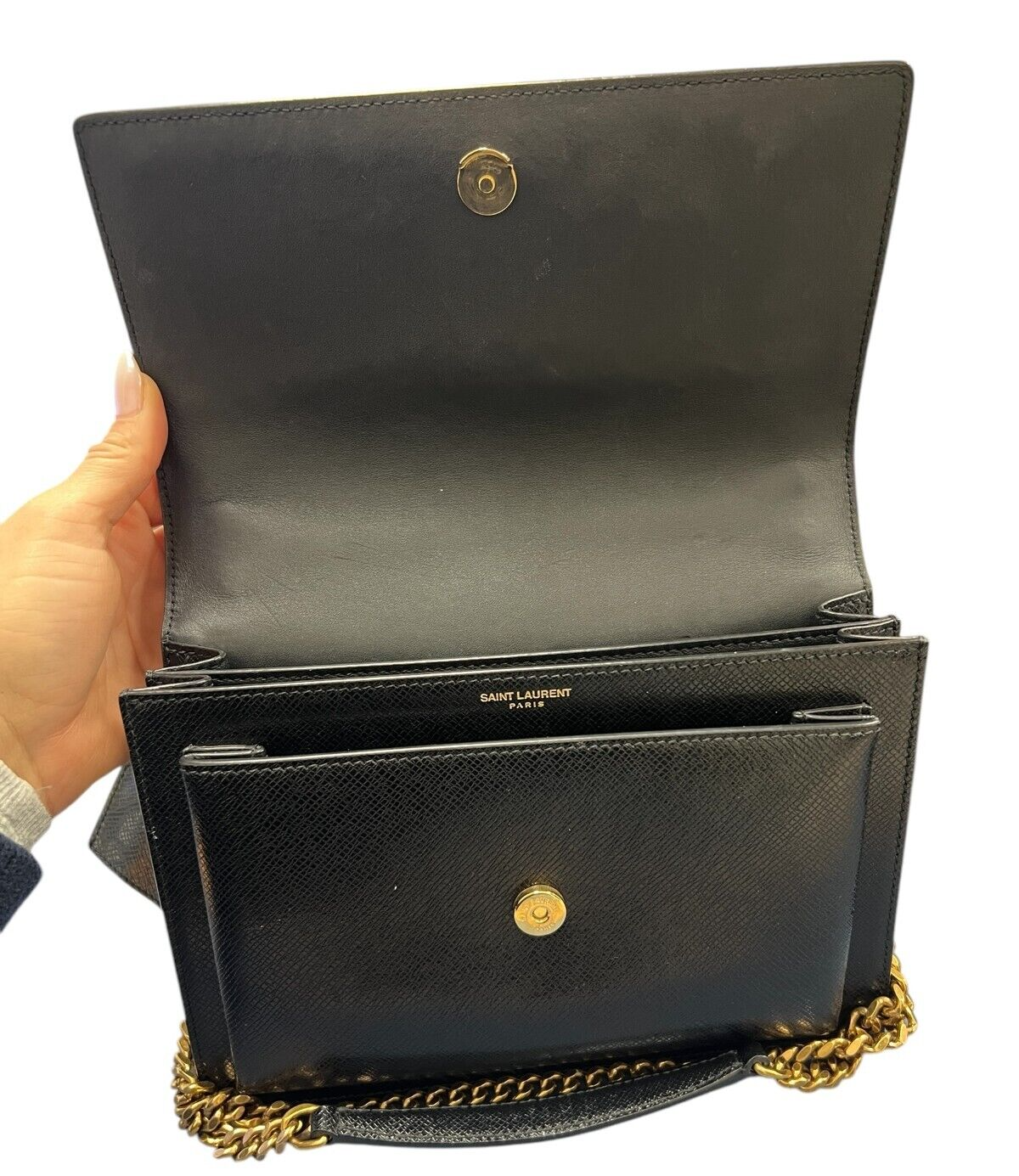 Saint Laurent Borsa media in pelle corteccia al tramonto