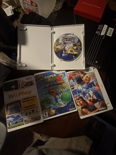 Nintendo Wii 4 Games: Sonic & SEGA Racing, Wii Play, Super Mario Galaxy 2, W!