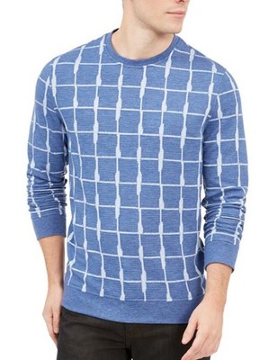 Alfani Men's Jacquard Grid Sweatshirt Size L New $65