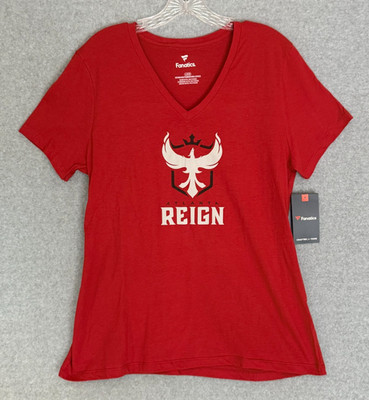 NEW! Fanatics Overwatch League Atlanta Reign T-Shirt Womens Small Red V-Neck