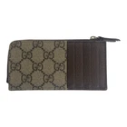 Gucci Gg Détails Beige Marron Suprême Toile 295233 2184 Porte Carte Pièce