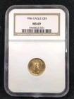 1986 $5 1/10 oz American Gold Eagle NGC MS 69 #7260