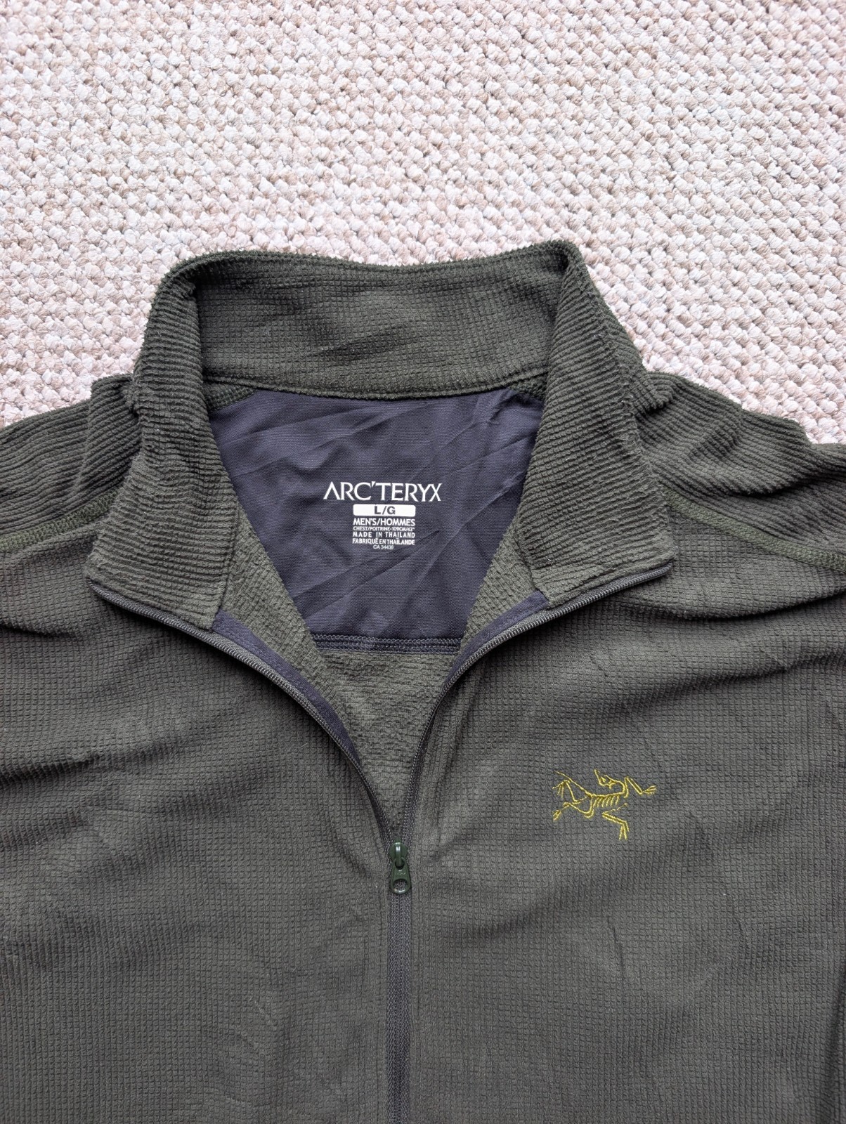 Arc'teryx Delta LT Zip Fleece Green Mens Large #579 image 3