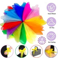 12 Stück Bunte Jongliertücher, Chiffontücher, Aktivitäten Zubehör Dekoration DHL