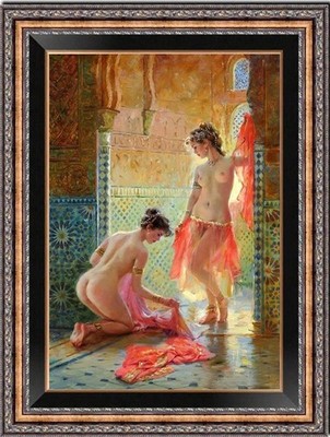 Hand-painted oil painting art female woman Impressionist Nude on canvas 24''X36''
