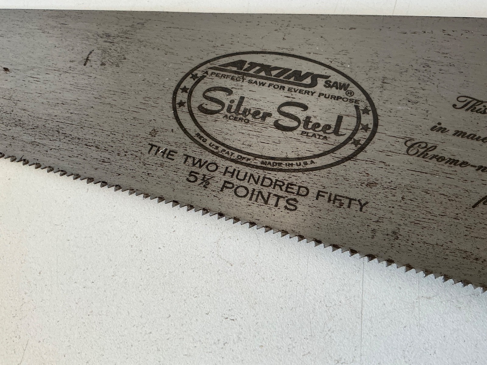 26" ATKINS Silver Steel Hand Saw .The 250 5.5TPII Is in Excellent  condition.