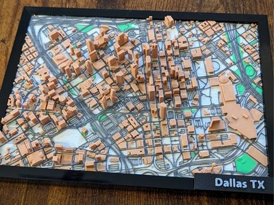 Dallas Texas | Magie in Miniatur | 3D Miniaturkarten | Free Shipping